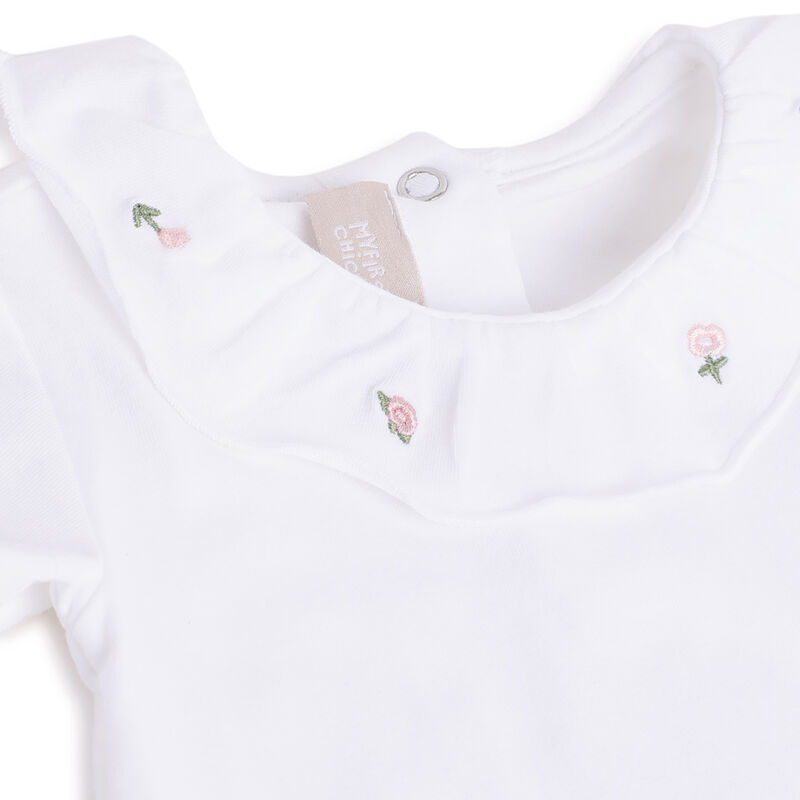 Girls White Solid Short Sleeve T-Shirt image number 2